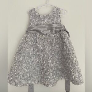 Silver rosette Rare Editions Dress 18 months